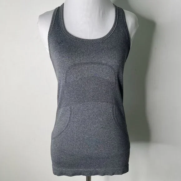 Lululemon Women's Grey Swiftly Tech Fitted Scoop Neck Tank Top Size 4 - Picture 1 of 6